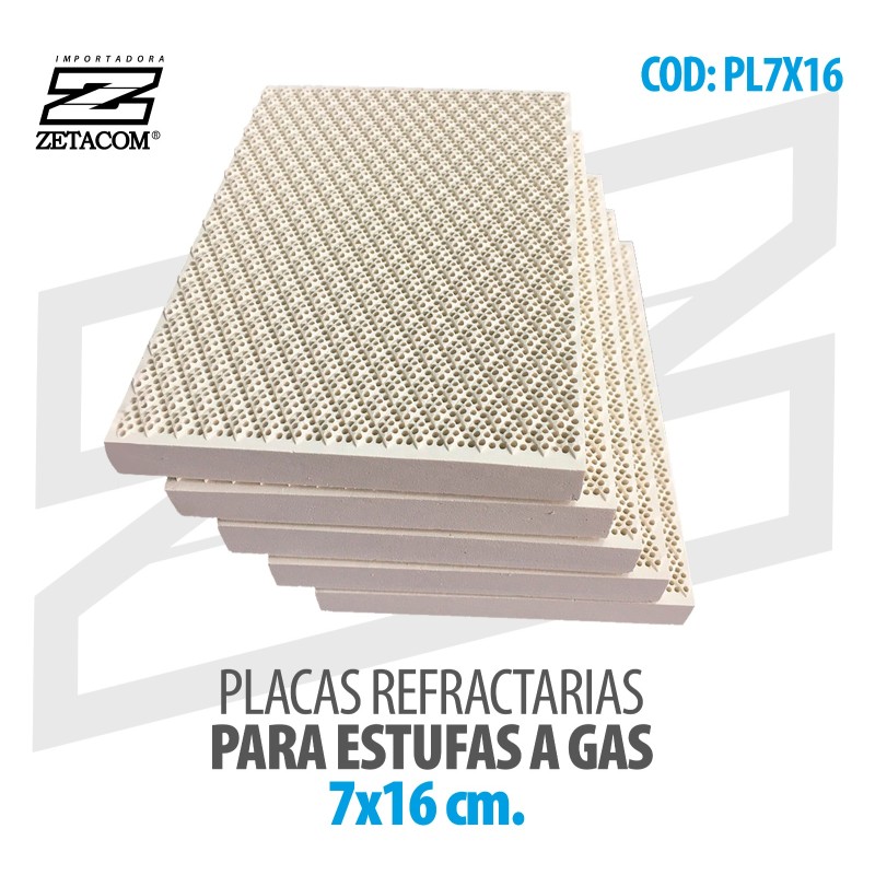 PLACA REFRACTARIA PARA ESTUFAS A GAS 7X16CM